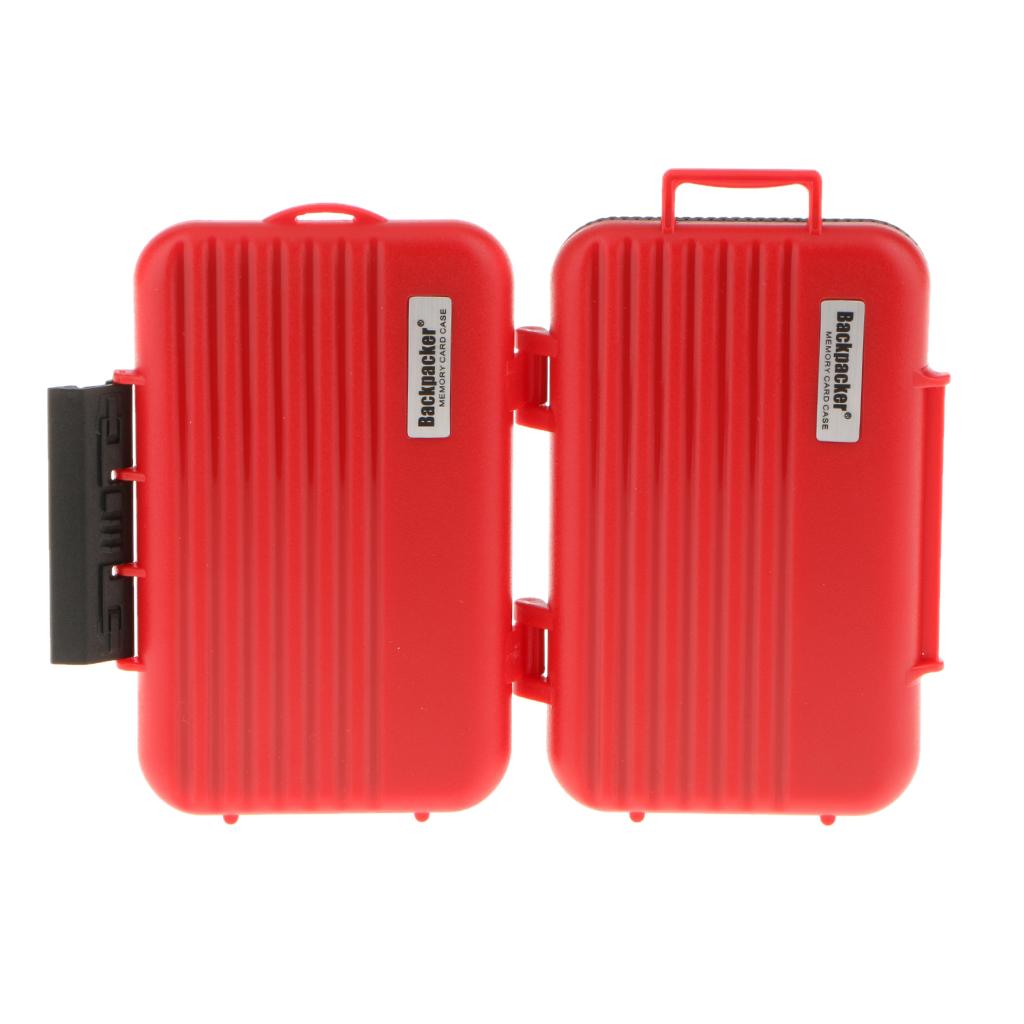 24 Slots Memory Card Case Carrying Holder Storage Box for CF Cards & TF Cards & SD Cards Red