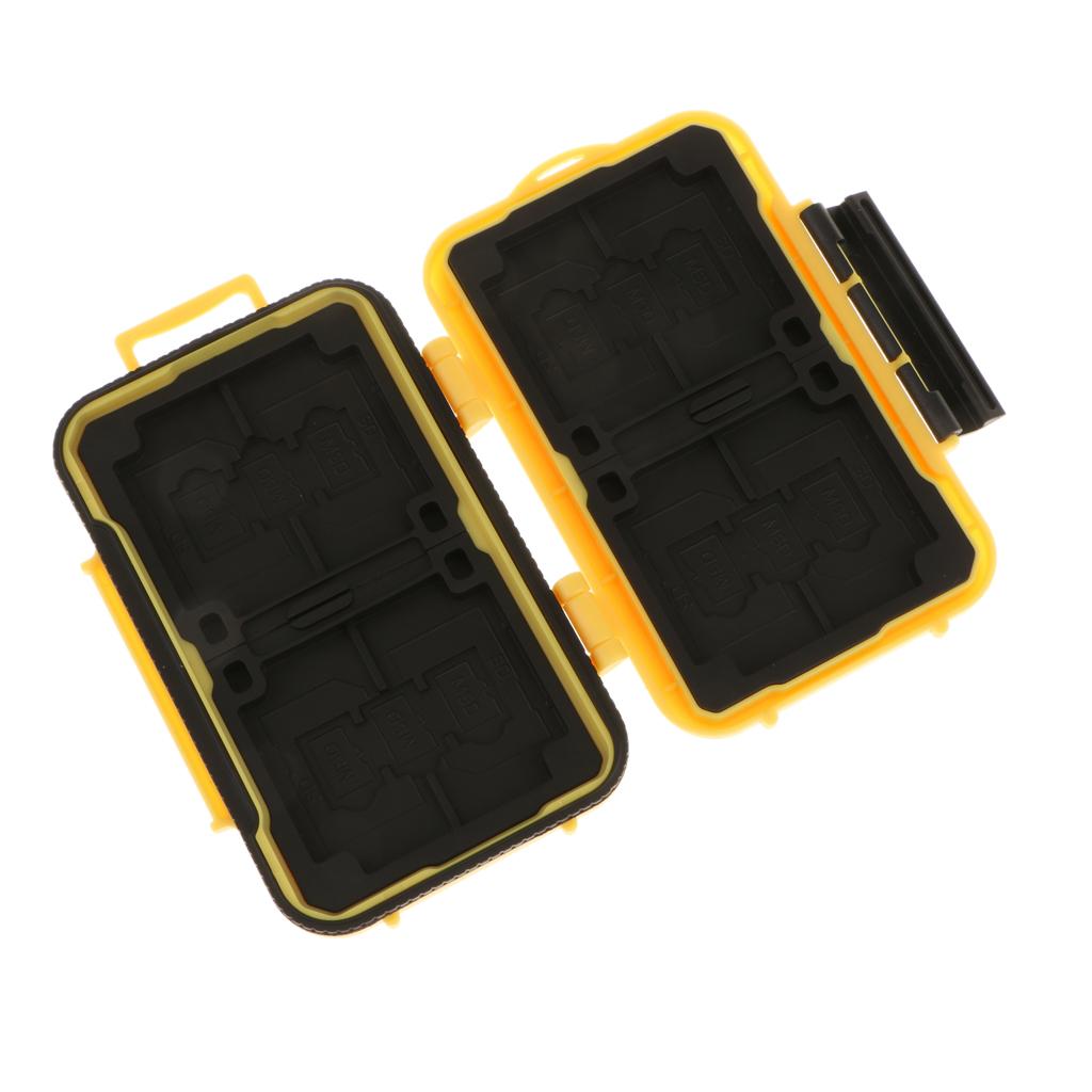 24 Slots Memory Card Case Carrying Holder Storage Box for CF Cards & TF Cards & SD Cards Yellow