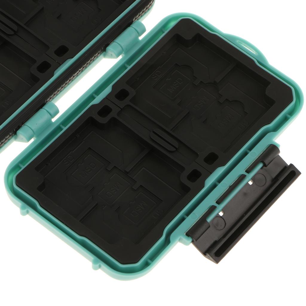 24 Slots Memory Card Case Carrying Holder Storage Box for CF Cards & TF Cards & SD Cards Green