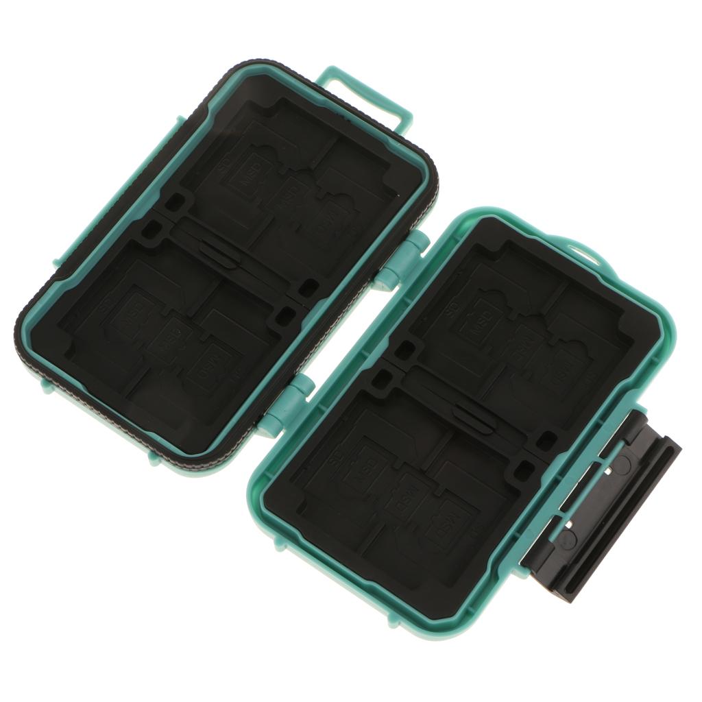 24 Slots Memory Card Case Carrying Holder Storage Box for CF Cards & TF Cards & SD Cards Green