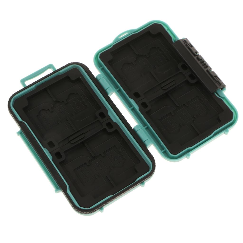 24 Slots Memory Card Case Carrying Holder Storage Box for CF Cards & TF Cards & SD Cards Green
