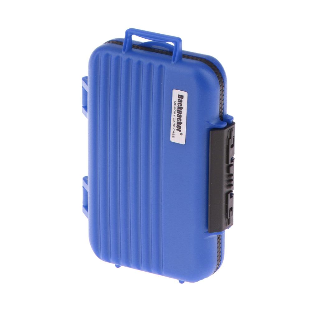 24 Slots Memory Card Case Carrying Holder Storage Box for CF Cards & TF Cards & SD Cards Blue