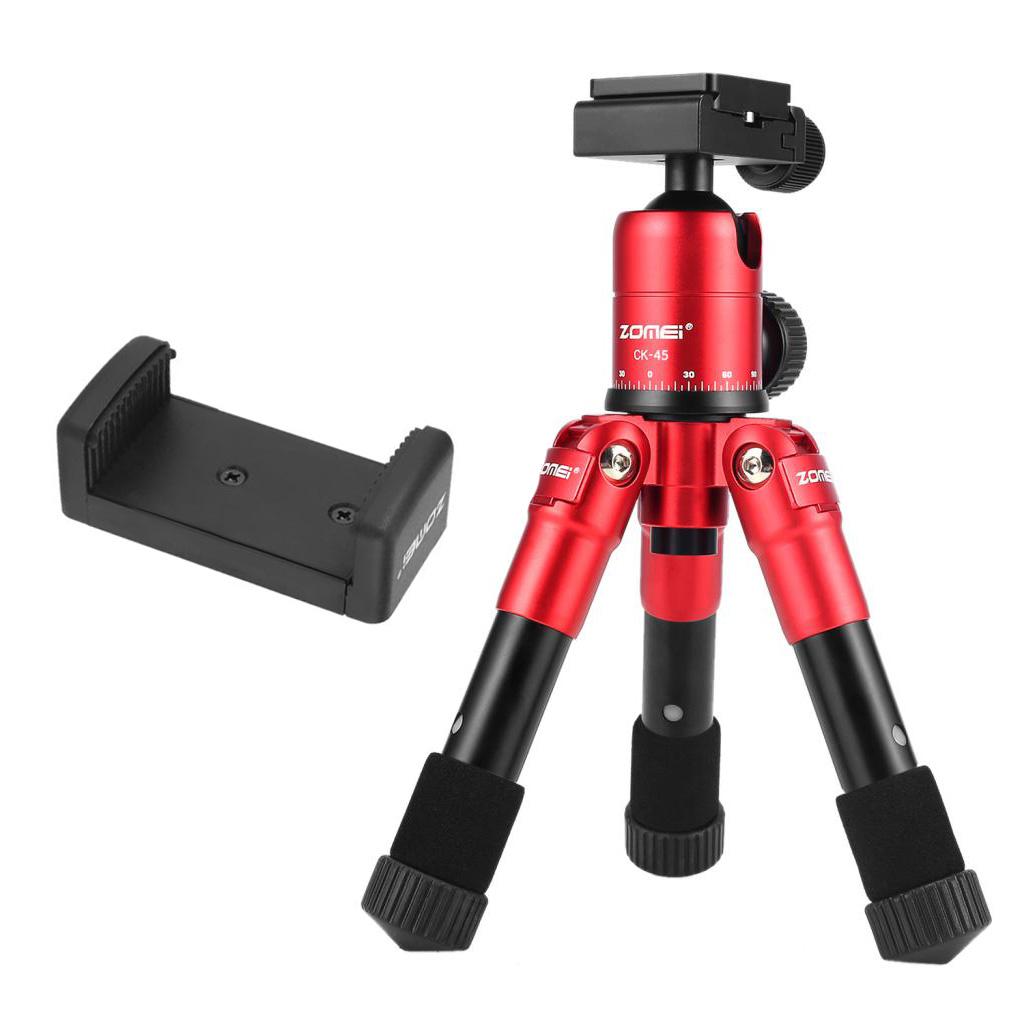 Compact Desktop Mini Tripod Holder Stand with 360 Degree Ball Head for DSLR Red