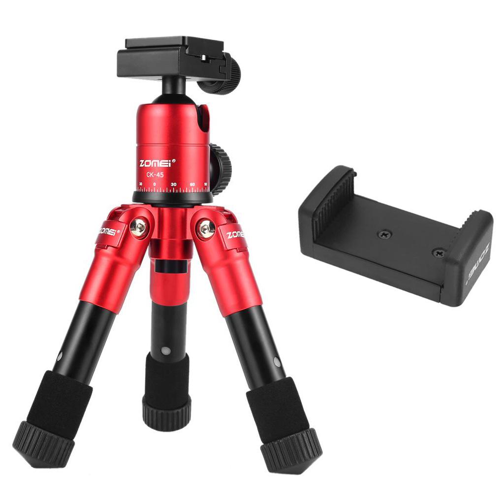 Compact Desktop Mini Tripod Holder Stand with 360 Degree Ball Head for DSLR Red