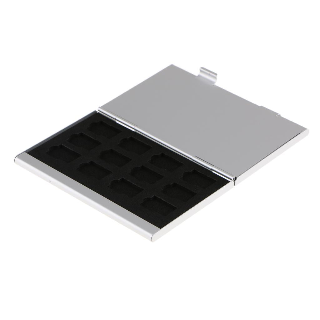 24 Pcs TF Slots Aluminum Alloy Memory Card Storage Box Protect Holder Silver