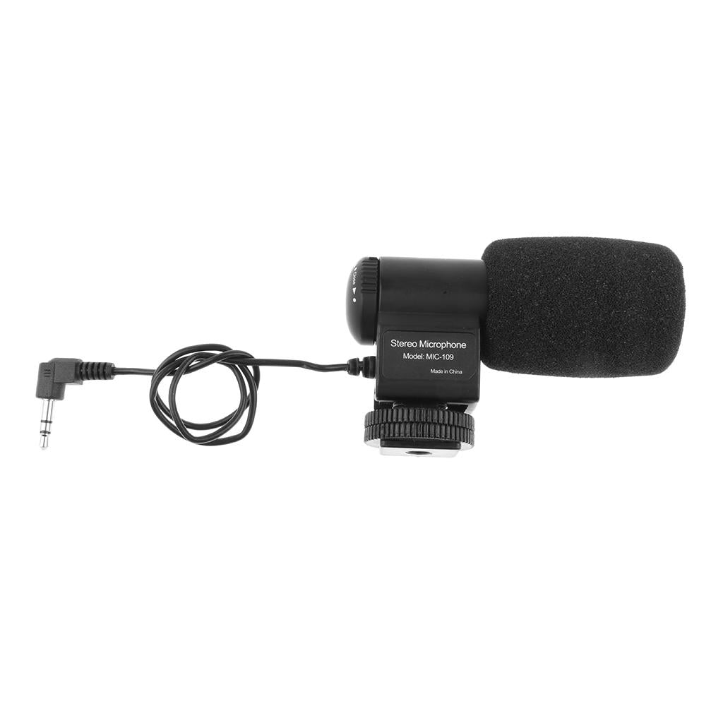 MIC 109 Professional External Stereo Microphone for Nikon Canon DV Camcorder