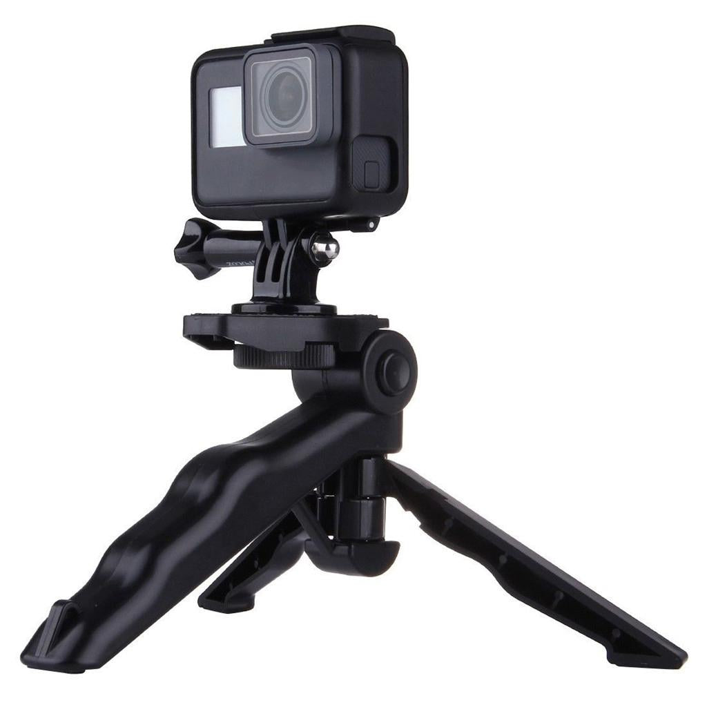 2 in 1 Portable Folding Tripod Stand Holder + Handheld Grip for GoPro Hero 5 4 3+