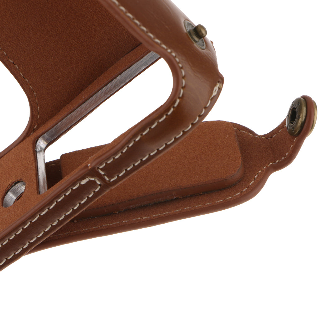 PU Leather Half Case Cover Bottom Mount for Fujifilm Fuji X100S/X100T Brown