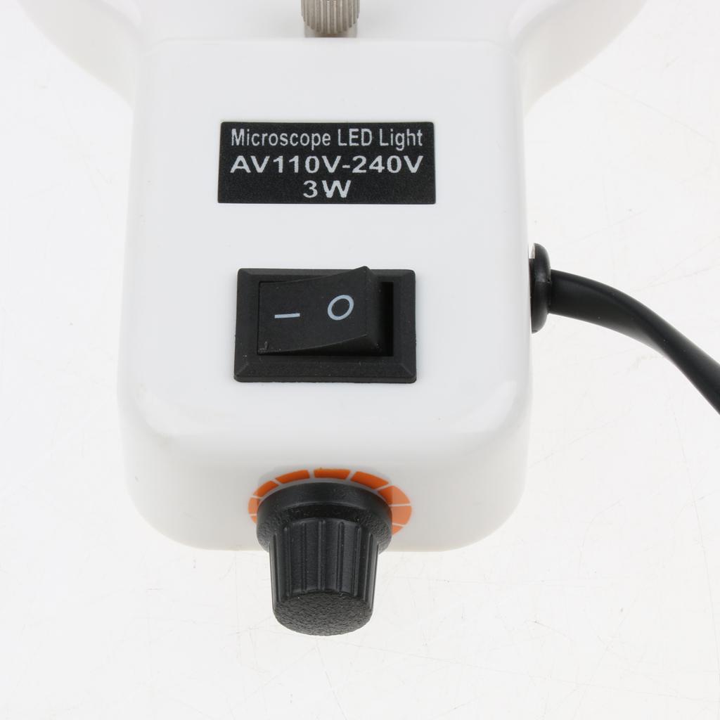 Adjustable Ring Lamp Microscope LED Light with Cover 60mm Inner Diameter 3W