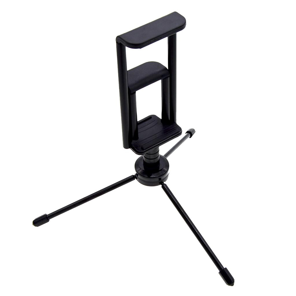 Aluminum Alloy Table Top Tripod Stand Stabilizer with 2 in 1 Plastic Smartphone Holder Mount Bracket Adapter
