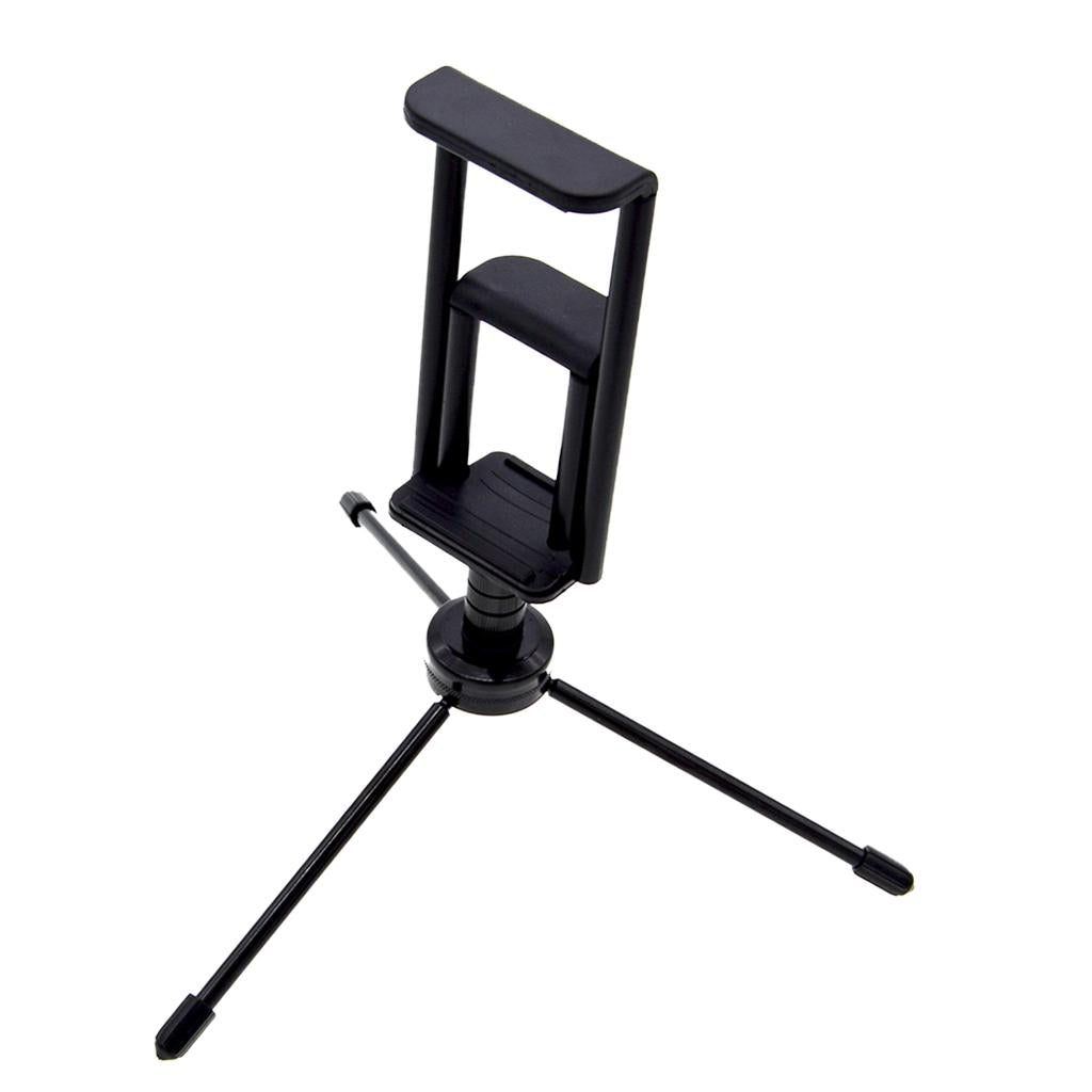 Aluminum Alloy Table Top Tripod Stand Stabilizer with 2 in 1 Plastic Smartphone Holder Mount Bracket Adapter