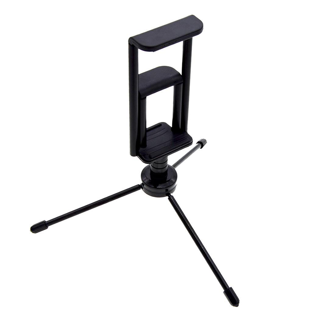 Aluminum Alloy Table Top Tripod Stand Stabilizer with 2 in 1 Plastic Smartphone Holder Mount Bracket Adapter
