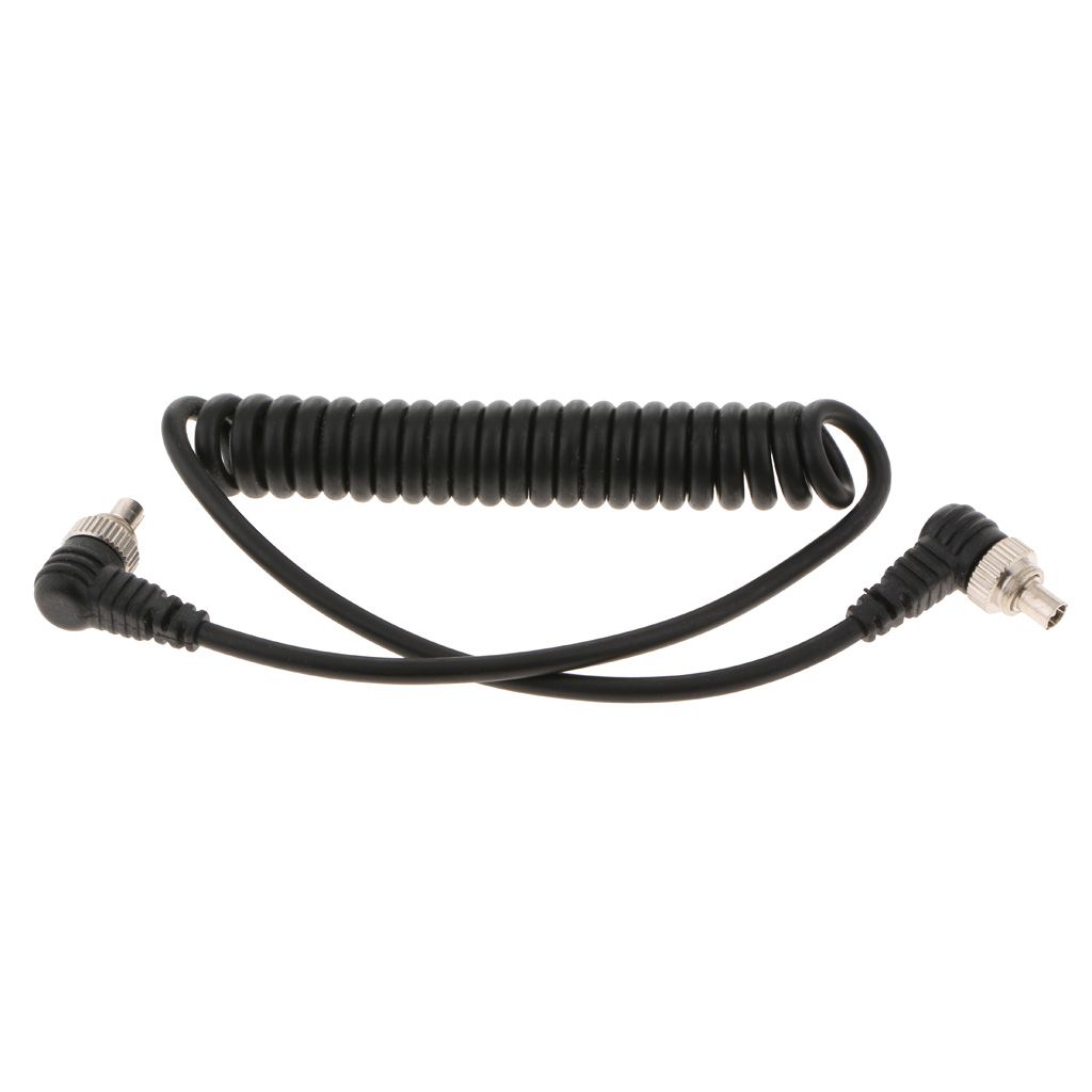 Male to Male Flash PC Sync Cable Cord with Screw Lock for Canon 7D 5D II 1D