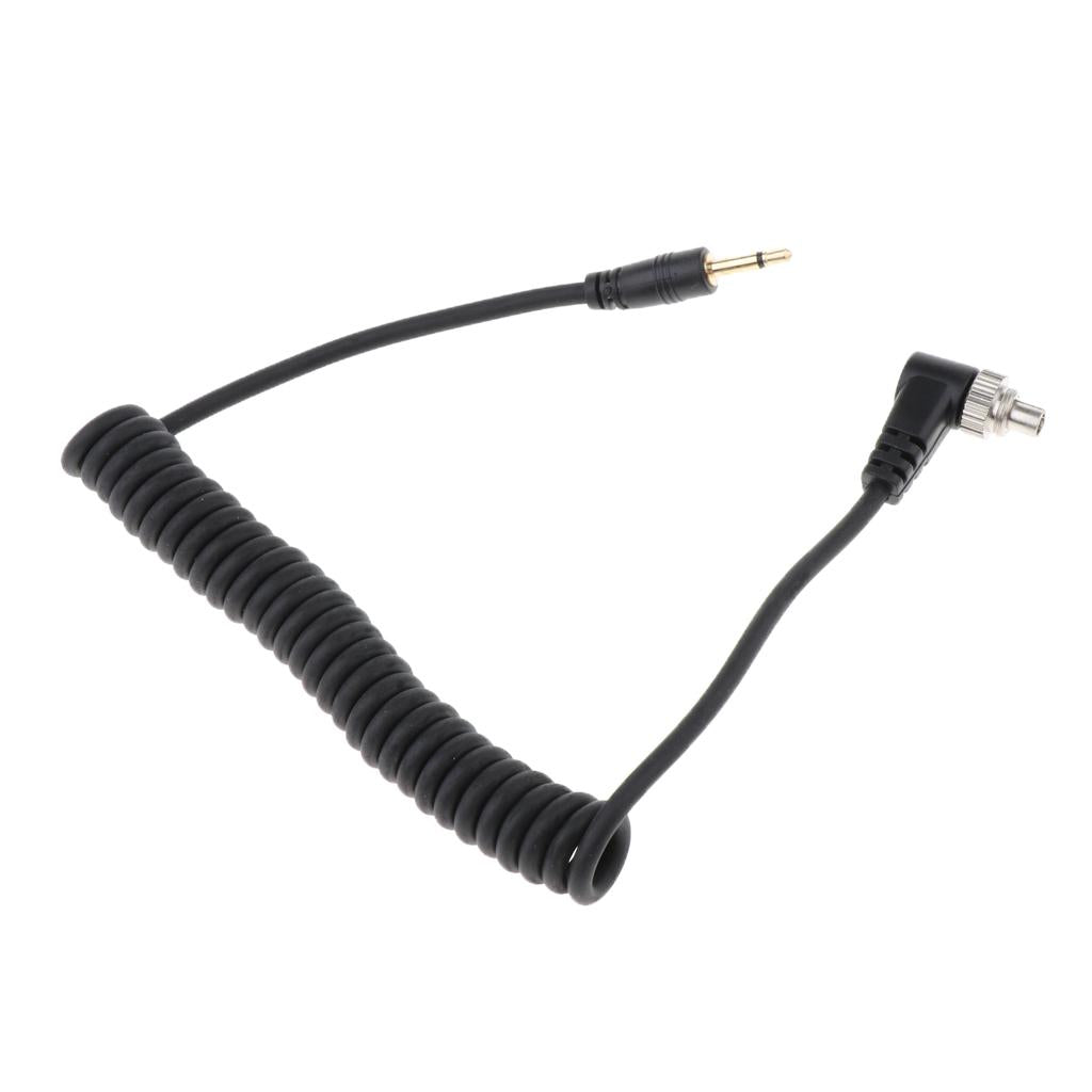 2.5mm to Male Flash PC Sync Cable Cord with Screw Lock for Canon 7D 5D II 1D