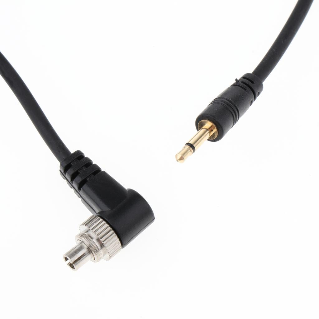 2.5mm to Male Flash PC Sync Cable Cord with Screw Lock for Canon 7D 5D II 1D