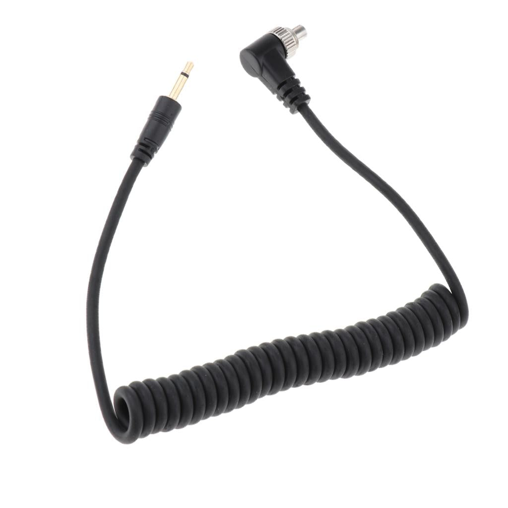 2.5mm to Male Flash PC Sync Cable Cord with Screw Lock for Canon 7D 5D II 1D