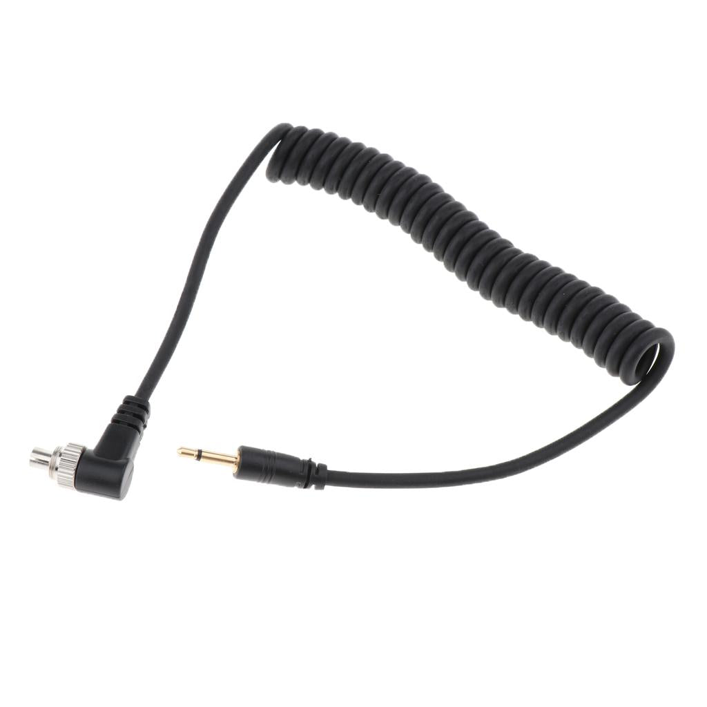 2.5mm to Male Flash PC Sync Cable Cord with Screw Lock for Canon 7D 5D II 1D