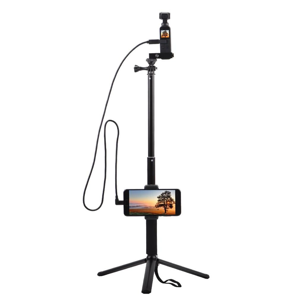 3 in 1 Selfie Stick Tripod Mount Phone Clip Holder for OSMO Pocket Handheld Gimbal