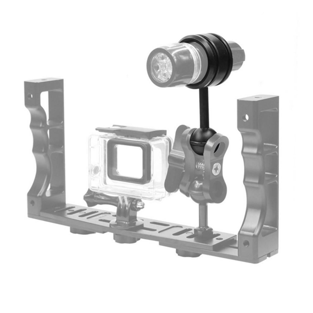 Universal Underwater Photography Flashlight Ball Head Clip Mount Bracket