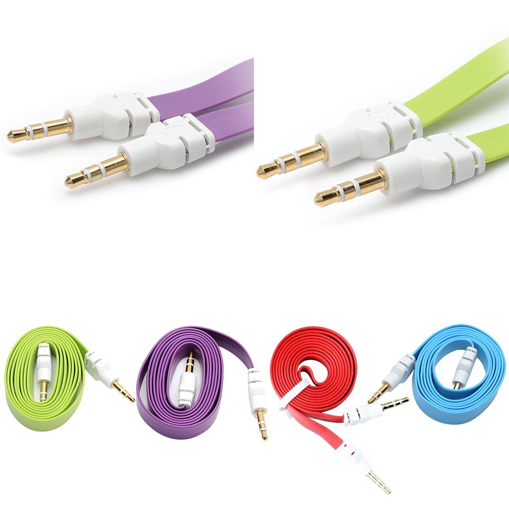 3.5mm Jack Male to Male Audio Cable Cord for Computer Mobile Phone Red