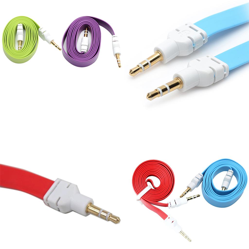 3.5mm Jack Male to Male Audio Cable Cord for Computer Mobile Phone Red