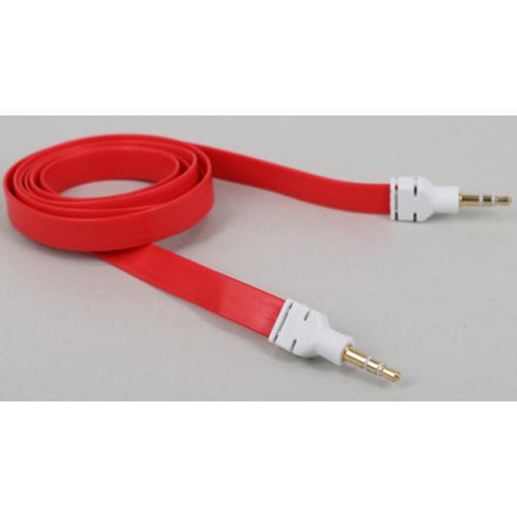 3.5mm Jack Male to Male Audio Cable Cord for Computer Mobile Phone Red