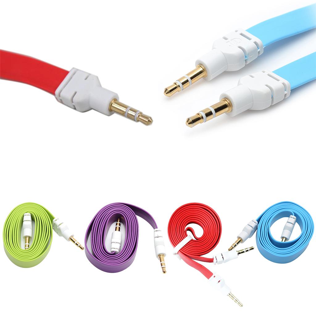 3.5mm Jack Male to Male Audio Cable Cord for Computer Mobile Phone Red