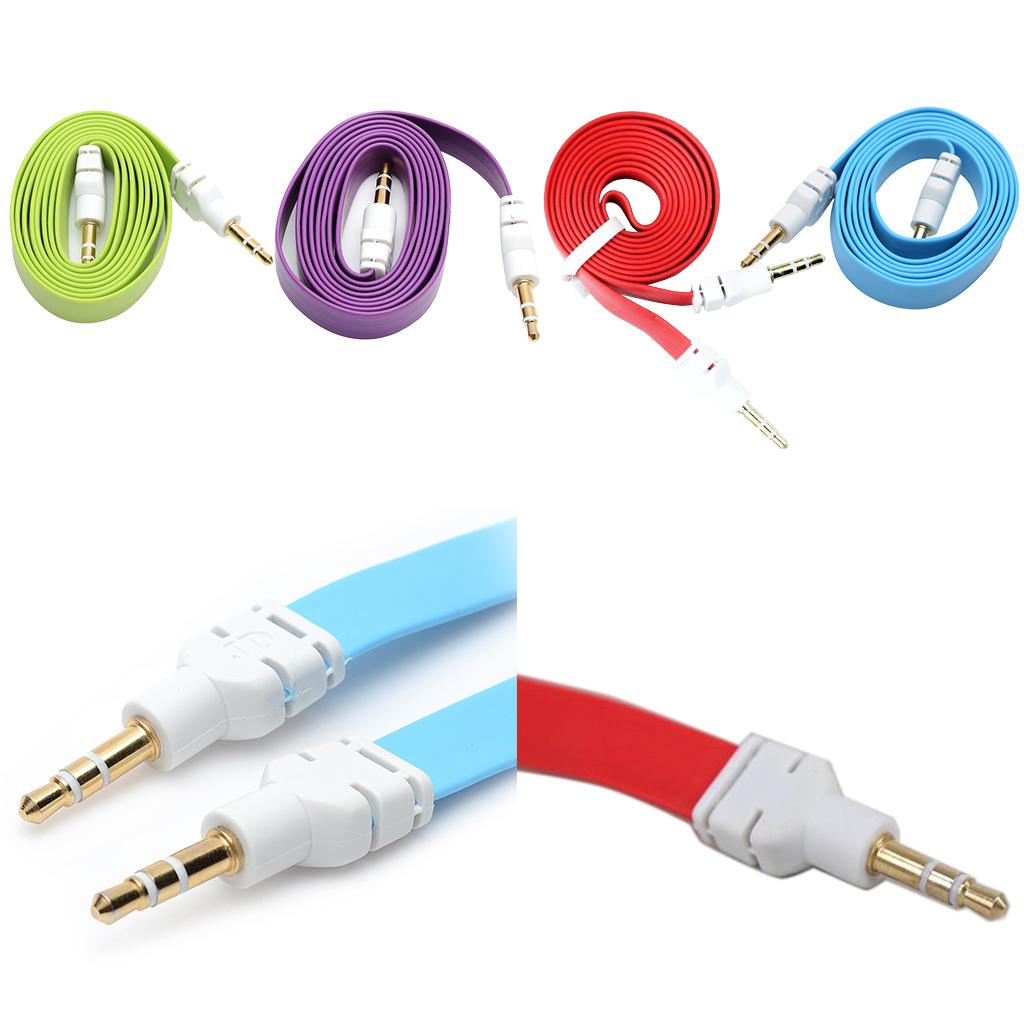3.5mm Jack Male to Male Audio Cable Cord for Computer Mobile Phone Red