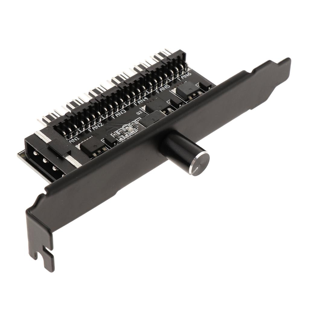4 Pin Power PCI Cooling Fan Speed Controller 6 Channels PC Case Fans Adapter
