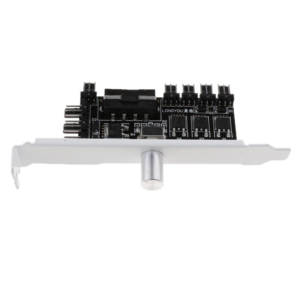 1 to 8 Computer Case PCI Fan Speed Controller 4 Pin Power Connection White