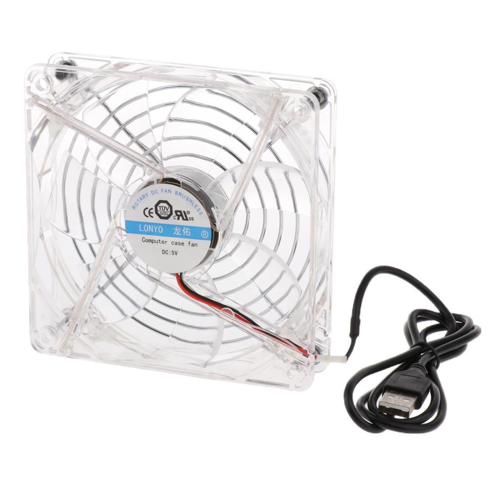 5V 12cm USB Cooling Fan Heatsink Blue Led For PC Computer