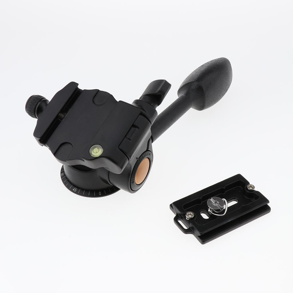 360 Smooth Rotation Aluminum Tilt Head with Quick Release Plate for Tripod