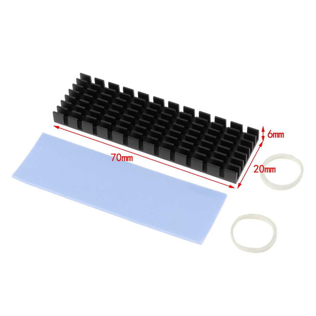 Aluminum Cooling Heatsink w Thermal Pad For N80 NVME M.2 NGFF 2280 PCI-E SSD