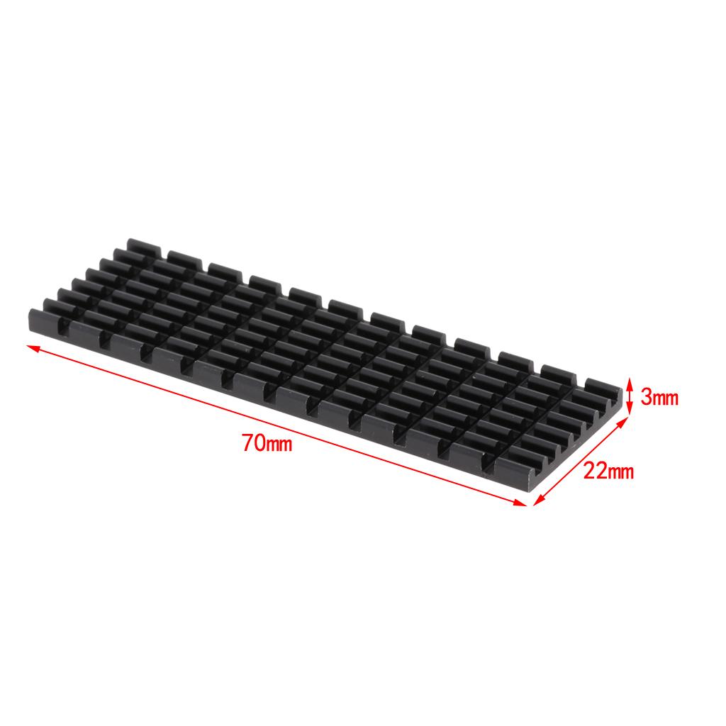 M.2 2280 SSD Aluminum Heatsink Solid State Drive Cooler Cooling Fin - Black