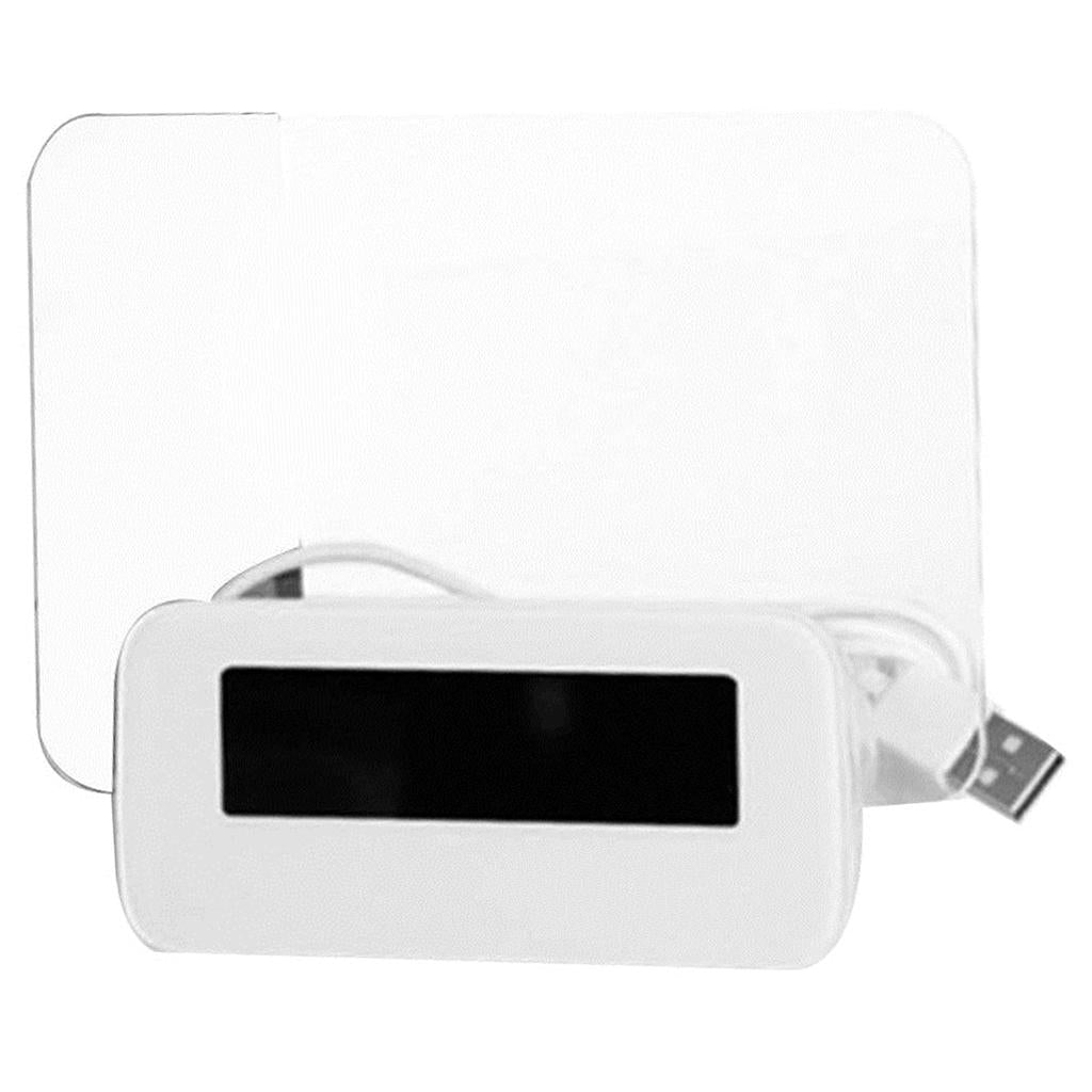 USB LED Digital Fluorescent Message Board Clock Alarm with Temperature Calendar Snooze Alarm and 16 Songs(MKA White + Blue)