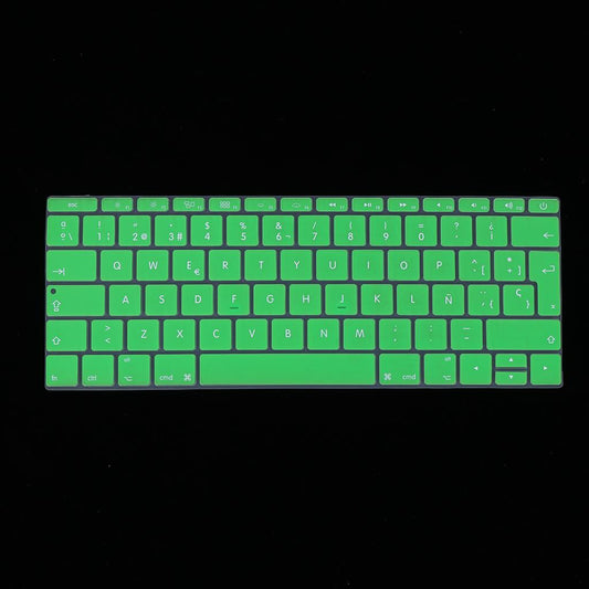 Spanish Phonetic Keyboard Protective Film for 12 inch Macbook green