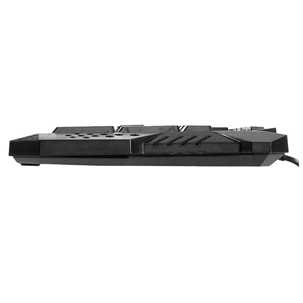 3 Colors Backlit Gaming Keyboard with Fire Cracks Pattern Black