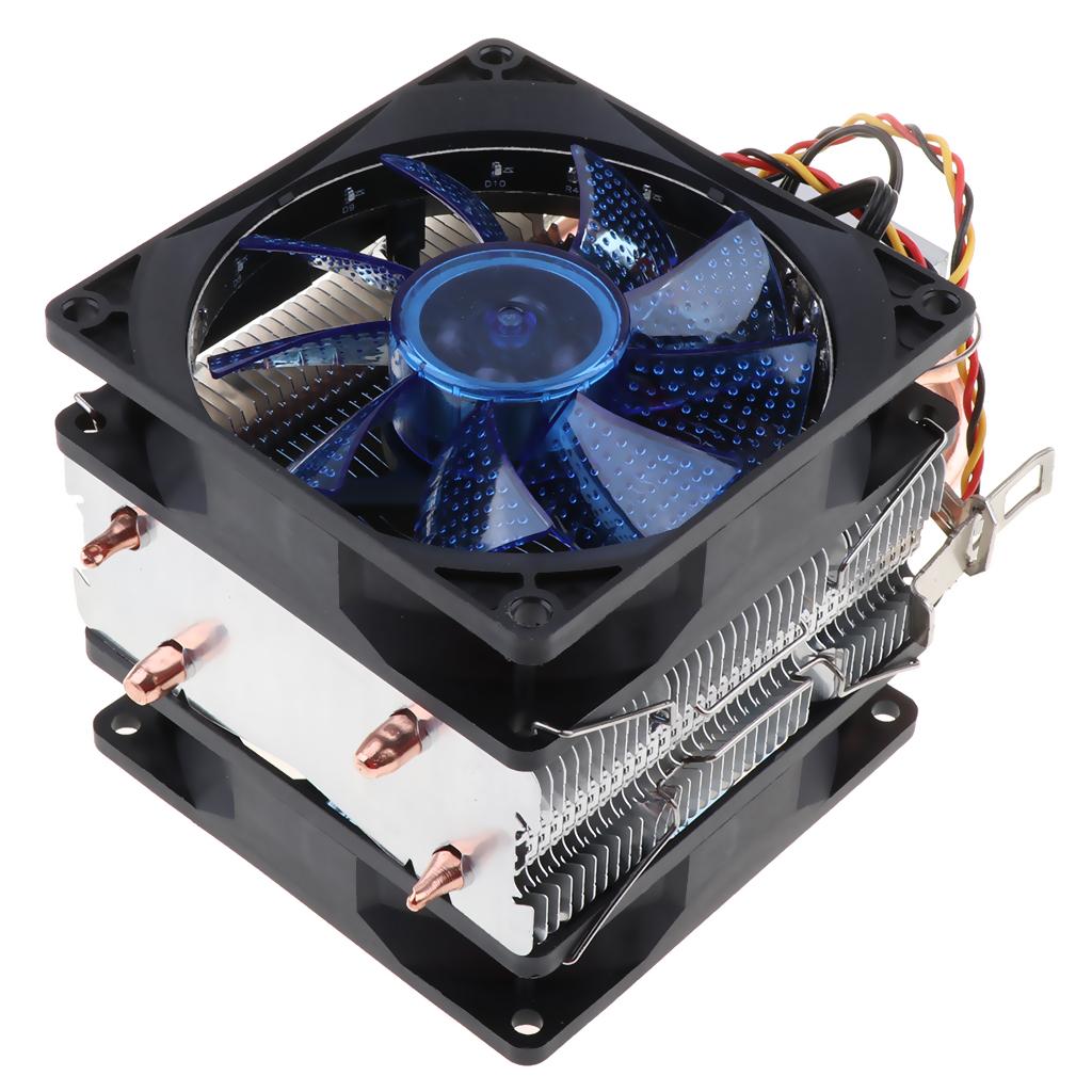 80mm 12 LED Fluid Bearing Desktop Cooling Fans CPU Heat Radiator Fan  Blue