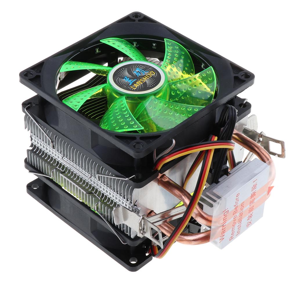 80mm 12 LED Fluid Bearing Desktop Cooling Fans CPU Heat Radiator Fan  Green