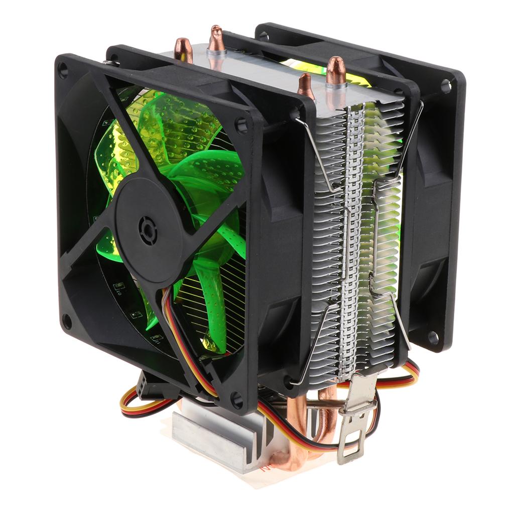 80mm 12 LED Fluid Bearing Desktop Cooling Fans CPU Heat Radiator Fan  Green