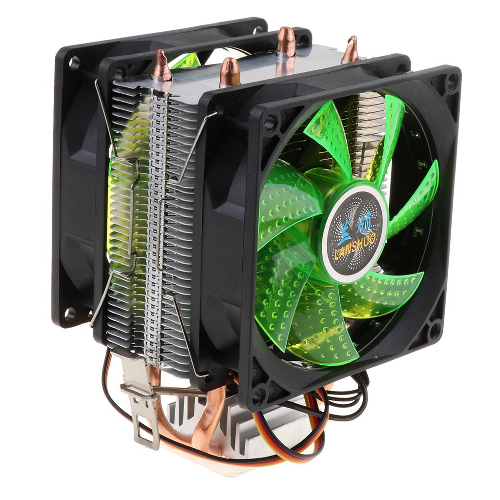 80mm 12 LED Fluid Bearing Desktop Cooling Fans CPU Heat Radiator Fan  Green
