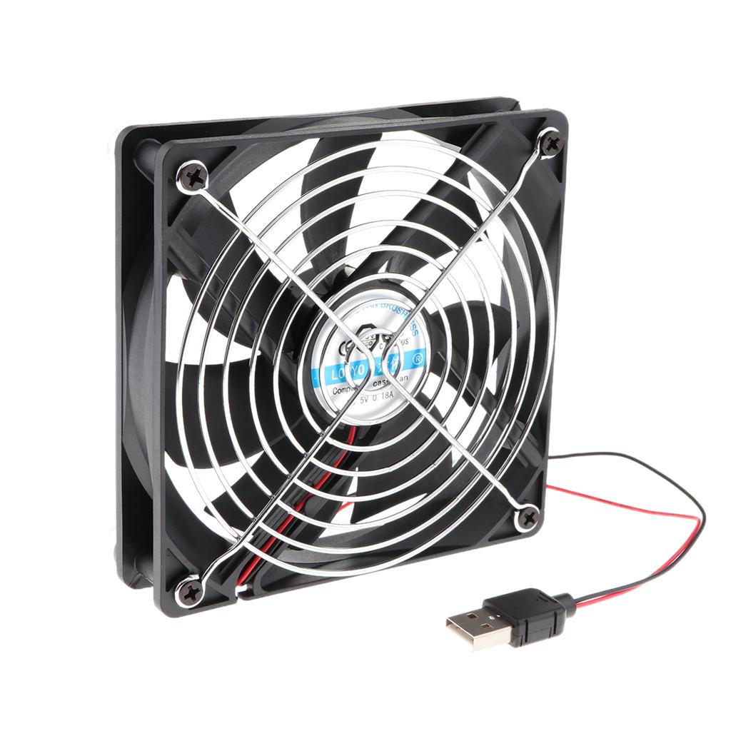 Mini TV Box Router Cooling Fan Silent 120mm 5V USB Power Quiet Cooler 12cm