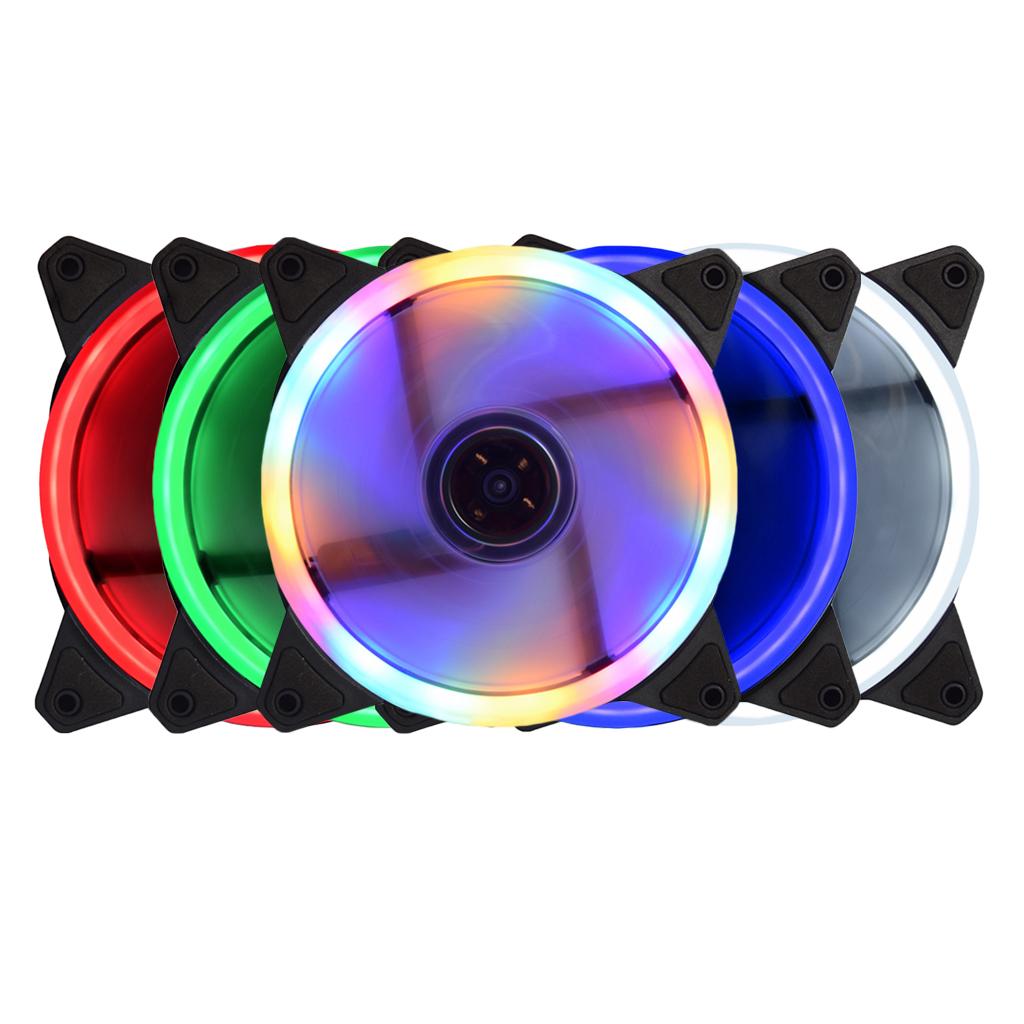 12CM LED Computer Case Cooling Fan for PC White Light Loop