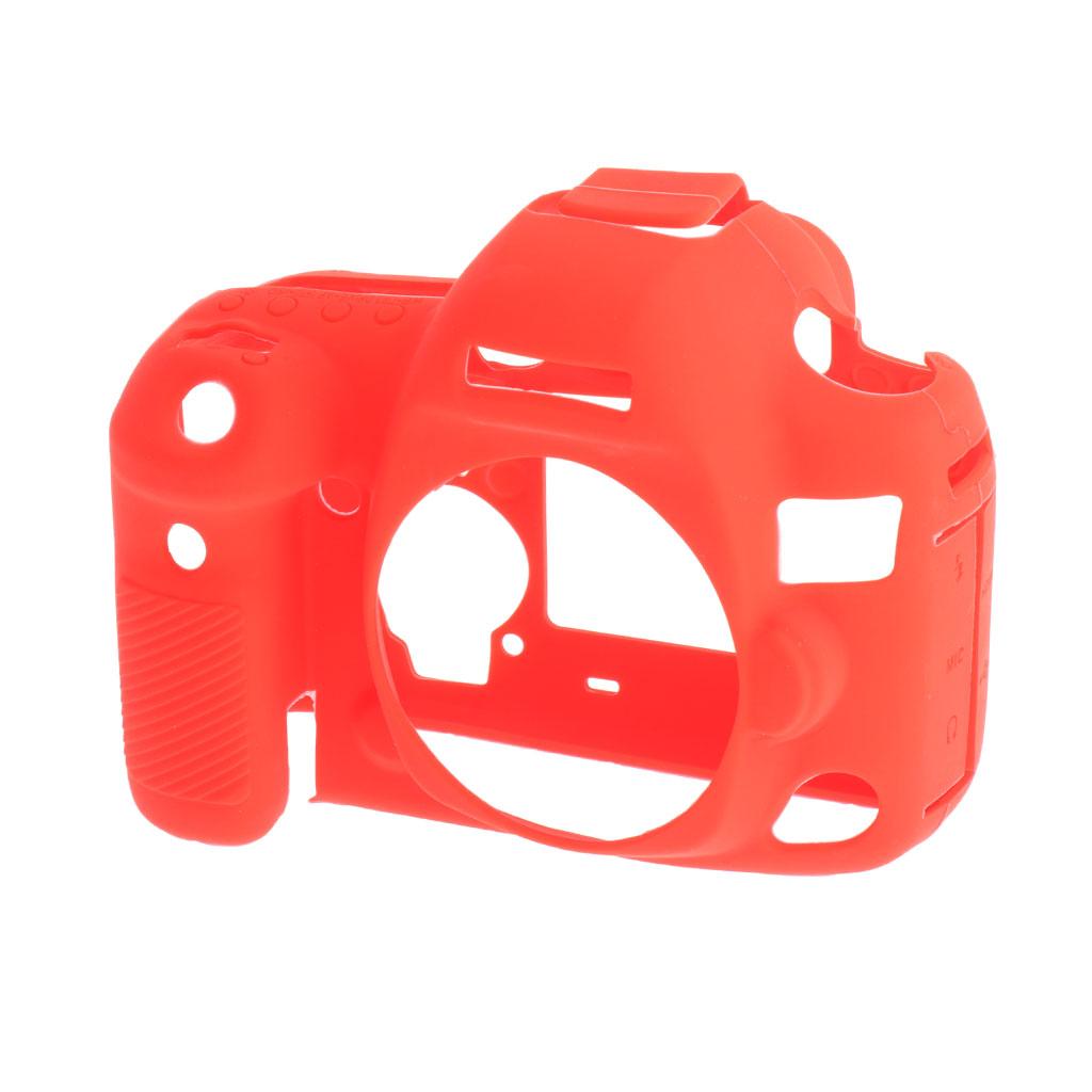Soft Silicone Protective Case Cover Bag for Canon EOS 5D4 5D Mark IV Red