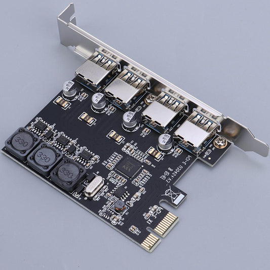 PCI-E USB 3.0 Hub Adapter Expansion Card w/4 USB Port for Desktop Computer