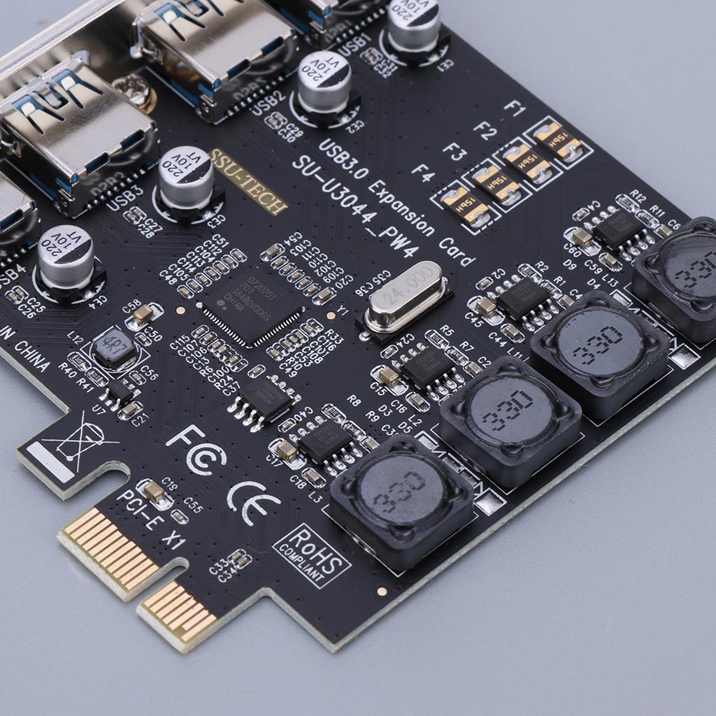 PCI-E USB 3.0 Hub Adapter Expansion Card 4 USB Port 5Gbps Transmission