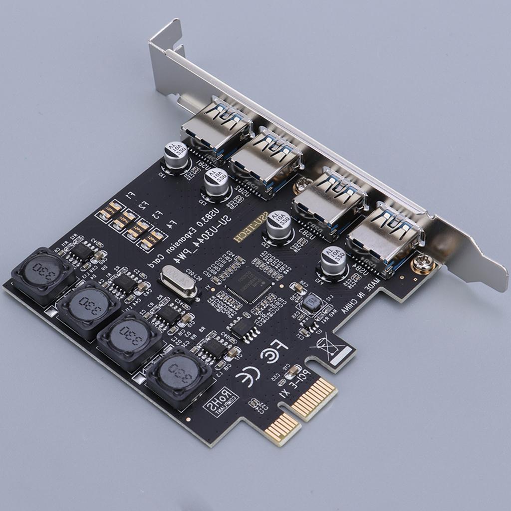 PCI-E USB 3.0 Hub Adapter Expansion Card 4 USB Port 5Gbps Transmission