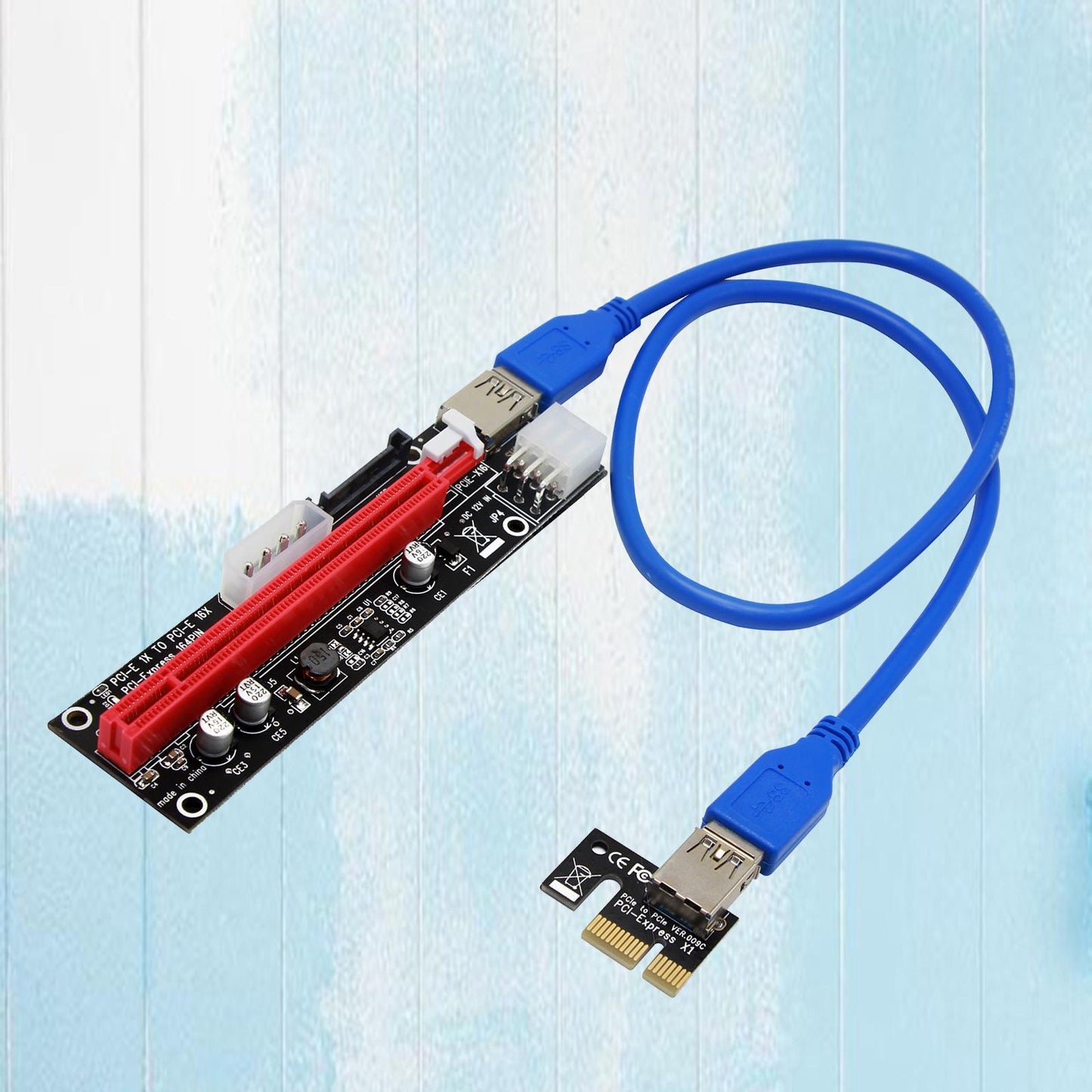 USB 3.0 Express 1x to 16x PCI-E GPU Extender Riser Card Adapter Cable 6 Pin