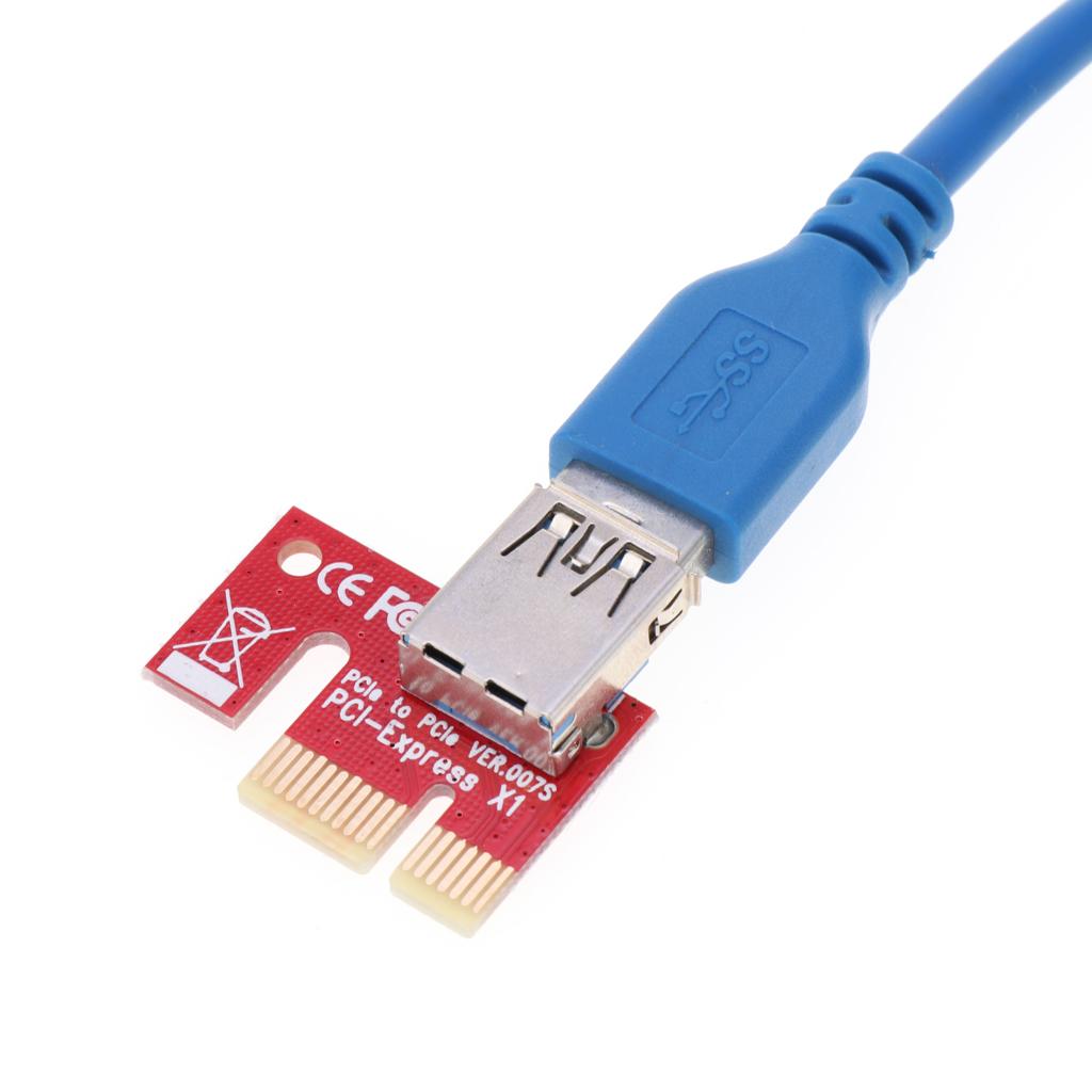 USB 3.0 Express 1x to 16x PCI-E GPU Extender Riser Card Adapter Cable 15 Pin