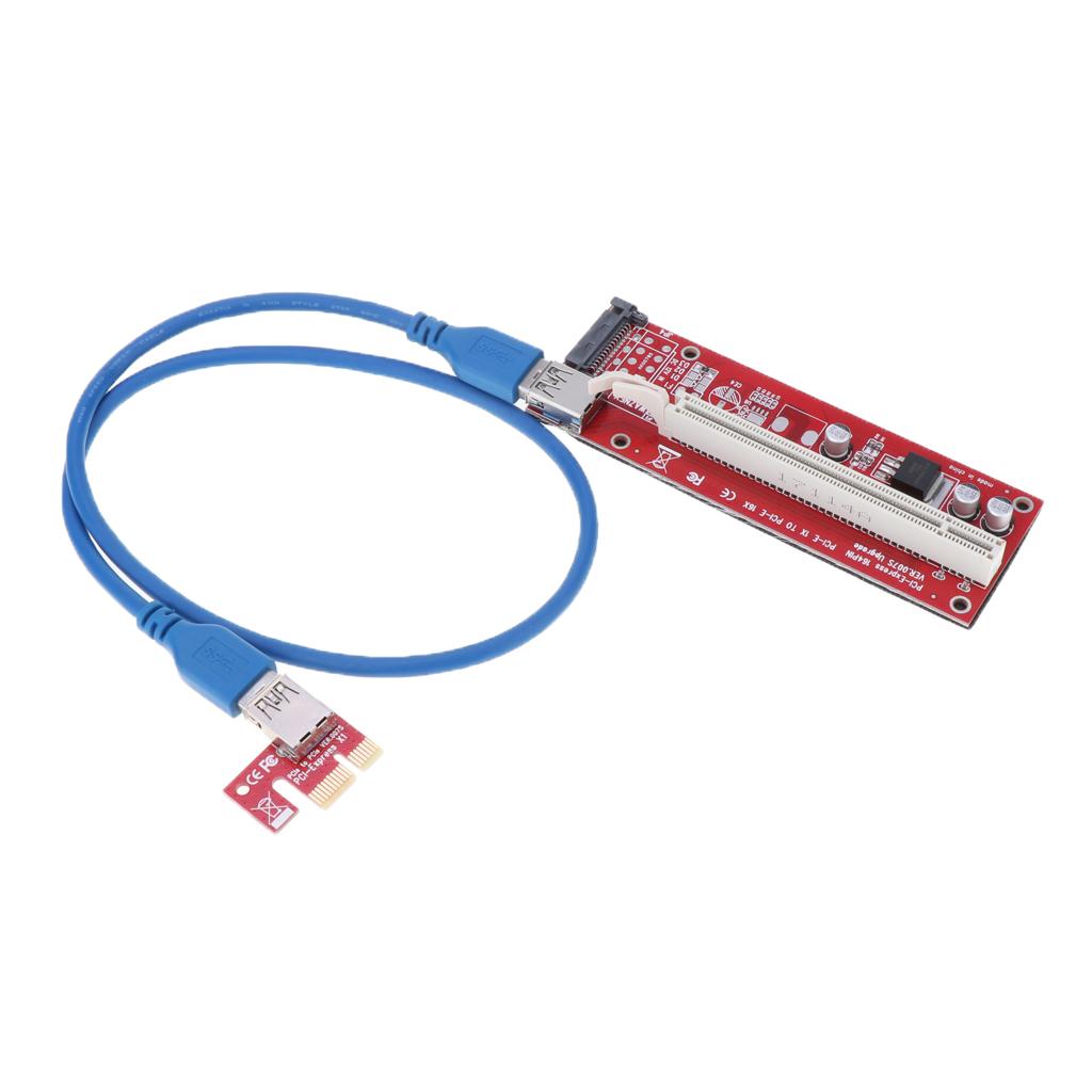 USB 3.0 Express 1x to 16x PCI-E GPU Extender Riser Card Adapter Cable 15 Pin